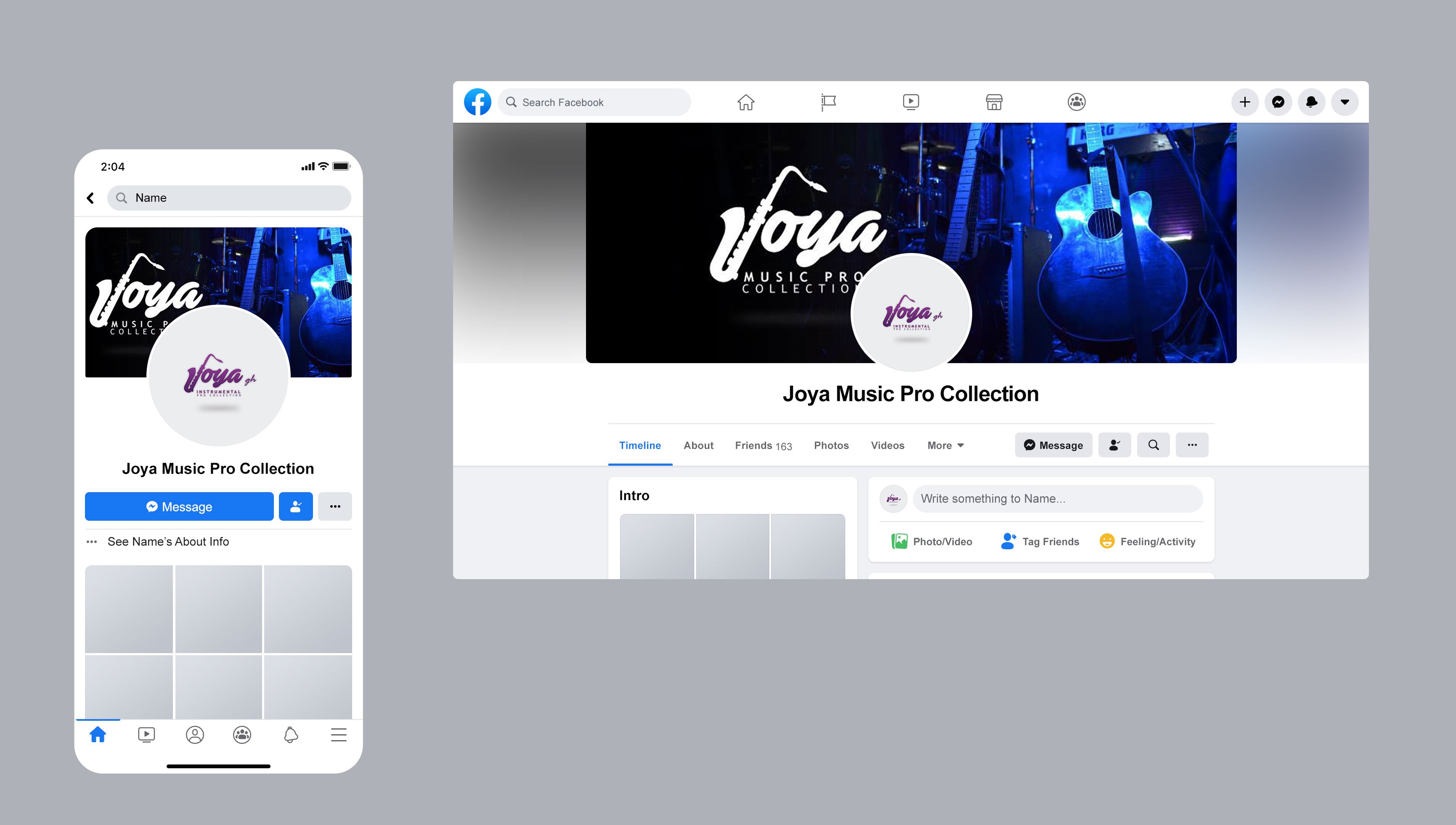 Facebook mockup